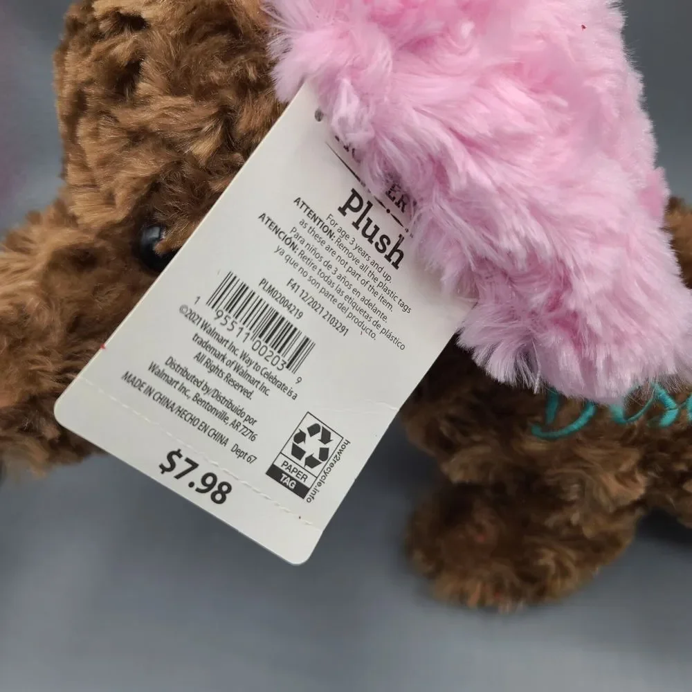 MTY Intl Dachshund Best Mom Ever Plush Stuffed Animal Pink Brown 18 Inch